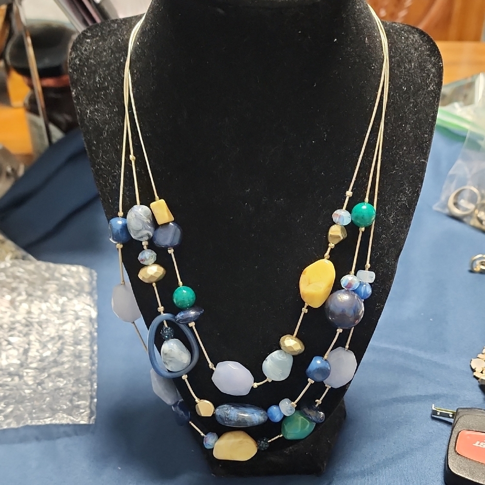 #19 Elegant Multicolor And Multi Strands Beaded N… - image 1